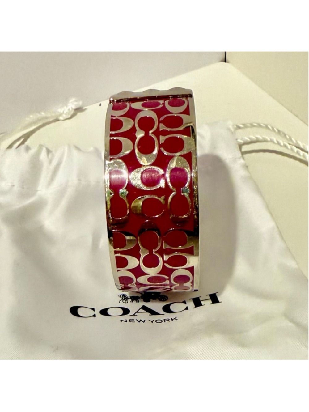 Coach Signature Enamel Bangle Bracelet - Picture 3 of 6